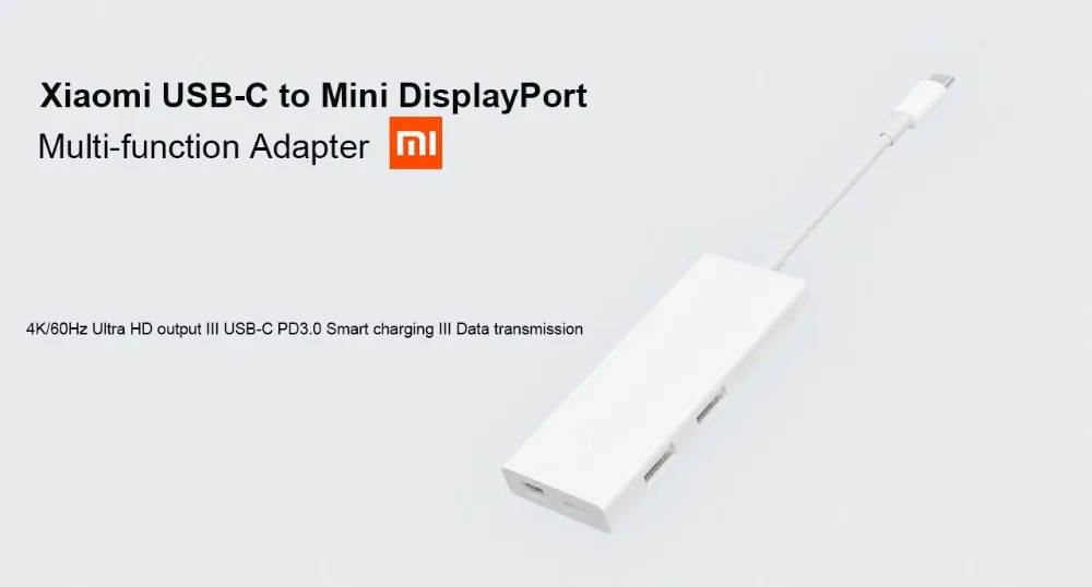 Xiaomi USB-C-Mini Displayport DP адаптер 4K 60fps Ultra HD конвертер type-C PD 3,0 QC3.0 адаптер для ноутбука Macbook