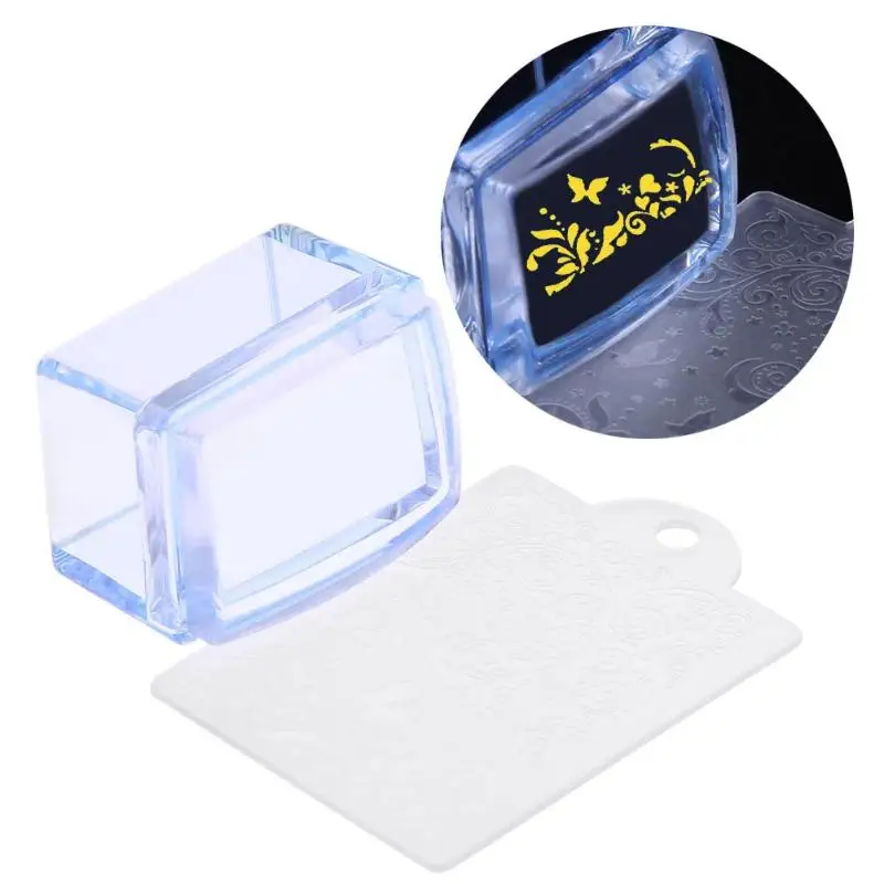 

5 sets Nail Stamping Printing Plate Silicone Stamper Plastic DIY Stamp Scraper Manicure Nail Art Stencil Tools Kits