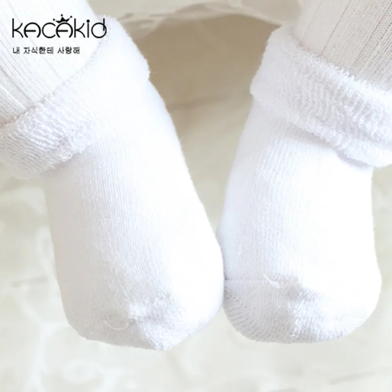 

3 Pair Kacakid 2019 New 0-4 Years Non-slip Soft 3 Color Solid Cotton Socks For Kids Boys Girls Children Winter Ankle Socks