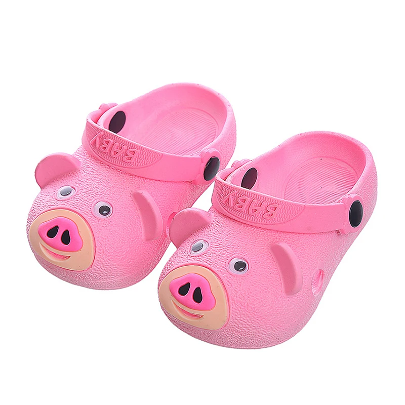 

COZULMA Summer Style Children Cute Pig Slippers Shoes Boys Girls Slippers Beach Sandals Kids Cut-outs Slides Size 24-35