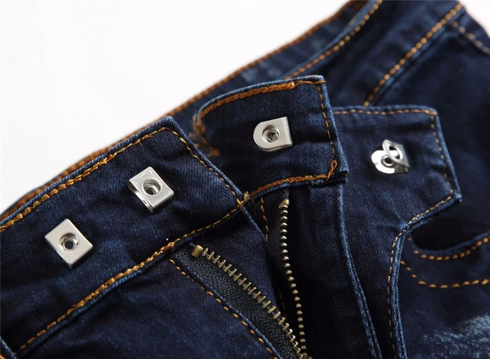 Рваные байкерские джинсы для мужчин размер 42 обтягивающие джинсы эластичные джинсовые байкерские джинсы мужские Стрейчевые джинсовые штаны 40 42 размера плюс