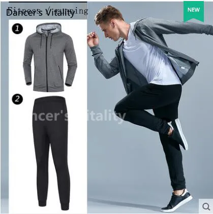 

2017new Warm Sport Suit Men Sportswear Windproof Gym Track Tracksuit Running Sets With cap collar jacket L-4XL
