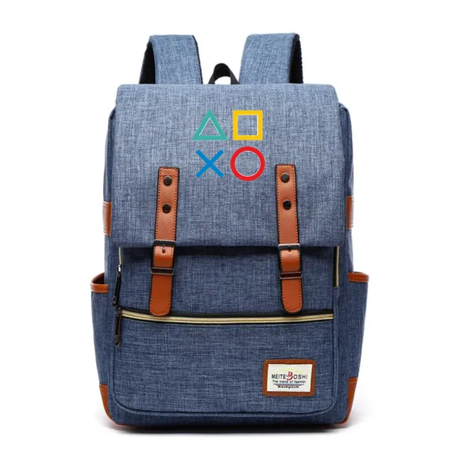 PS4 Playstation Backpack Canvas School shoulder bag printing Controller