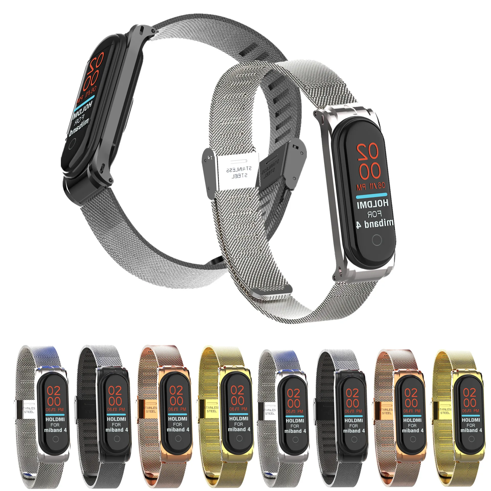 

Strap Mi Band 4 3 xiao watch Wrist Strap NFC Straps Stainless Steel MiBand 4 3 Wrist Band Strap for Xiaomi MiBand bracelet