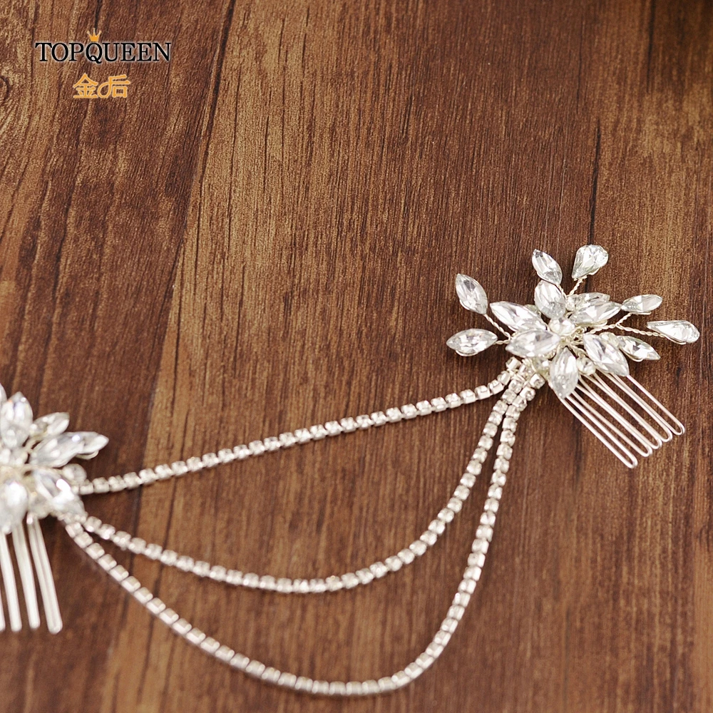 TOPQUEEN HP77 головной убор Стразы для невесты принцессы свадебные ручной работы цветок кристалл свадебные аксессуары для волос для свадьбы