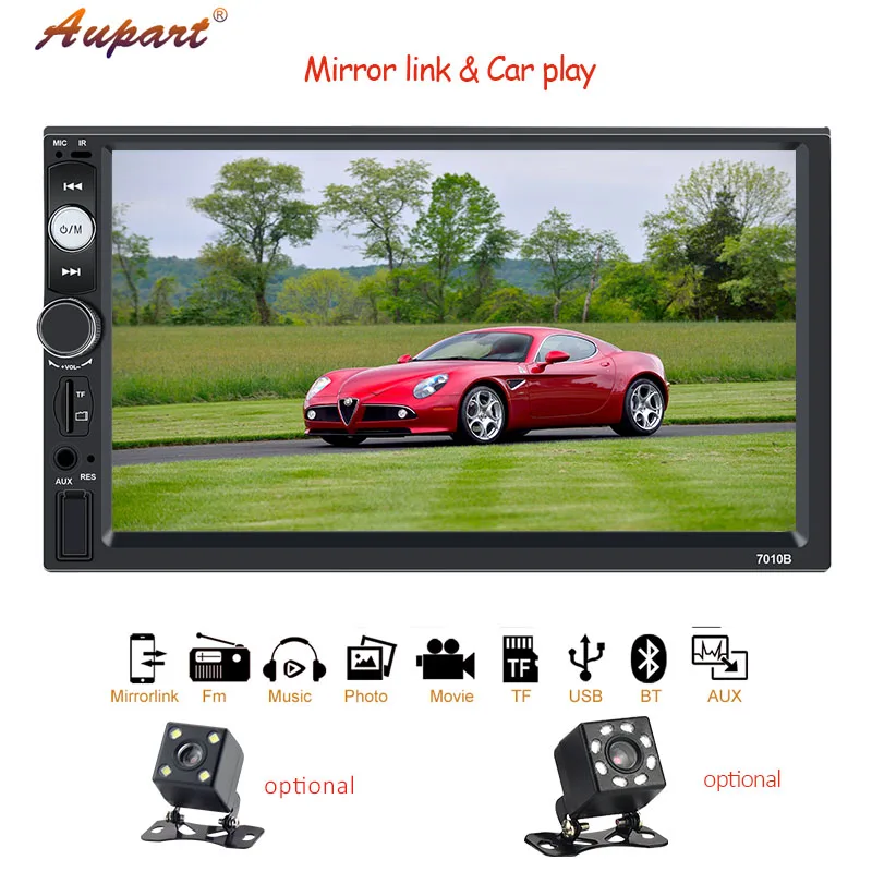 

2 din Car Radio 7 inch Touch Screen Support Car Play & Mirror Link Steering Wheel Control with Bluetooth USB AUX MP5 Auto radio