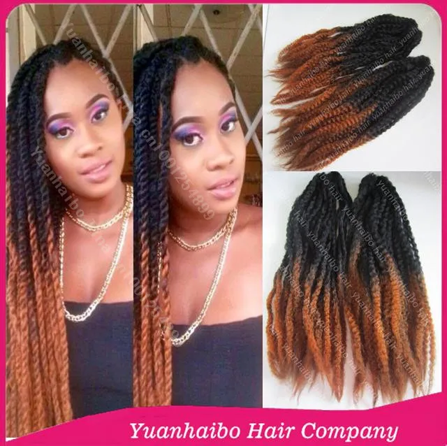 Stock Wholesale 20 Foled Colored Two Tone Synthetic Braiding Hair 