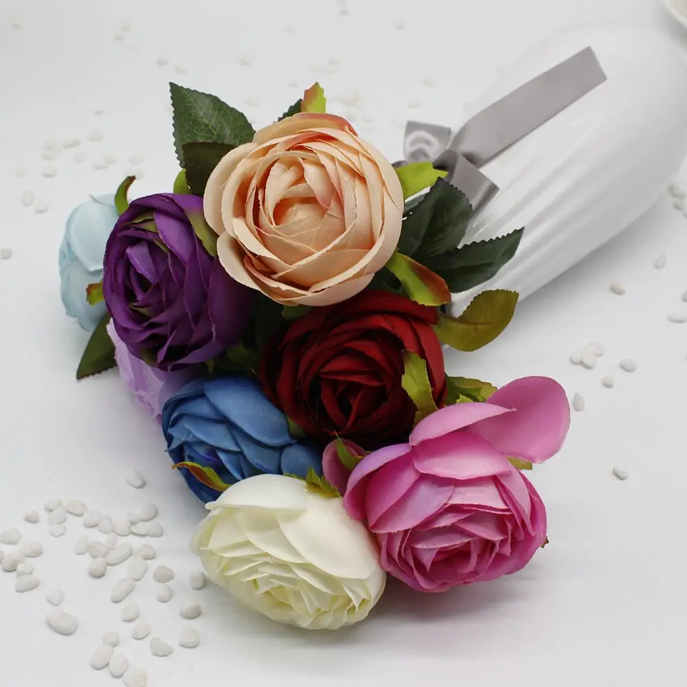 Buy 5pcs DIY joint bouquet bouquet bride silk rose
