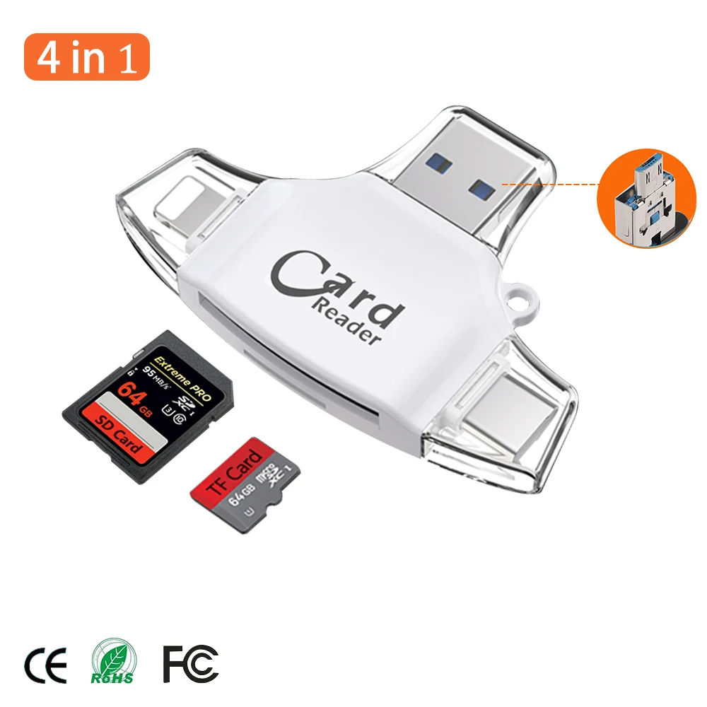 Micro SD TF Card Reader Flash Memory card adapter for Apple iPhone iPad Android Phone MacBook 1