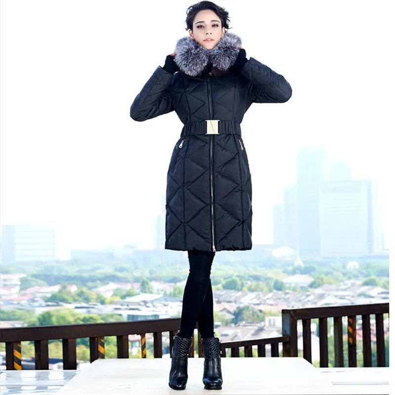 Пуховик настоящая распродажа кардиган Casaco Feminino зимняя куртка меховой воротник утолщение размера плюс пуховик короткое элегантное женское пальто