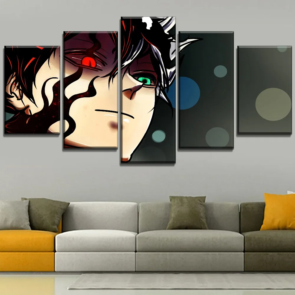 Marco-de-pintura-de-tr-bol-negro-Anime-de-4-unidades-de-dormitorio-decorativo-para-el (3)
