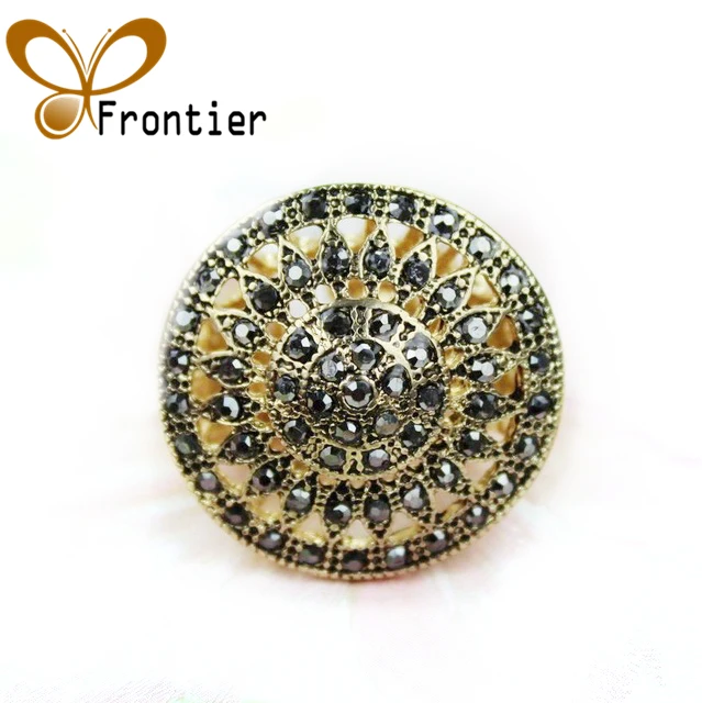Fashion Vintage Gold Restoring Ancient Ways Flower Elastic Cute Finger Ring For WOMEN And Girls Jewelry R064 Tbb