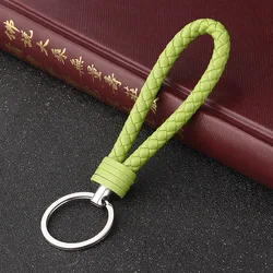 Elegant Handmade Leather Rope Keychain (Matcha)