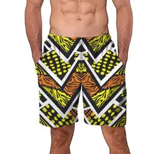 Мужские желтые Пляжные штаны с принтом в горошек, Желтые Модные мужские пляжные 3D спортивные быстросохнущие повседневные шорты, большие размеры, A30425