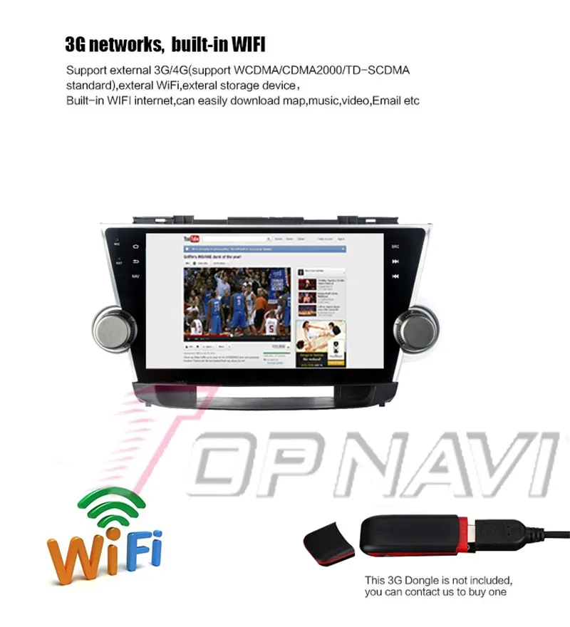 2din gps For Toyota Highlander 2008