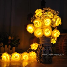 Модные Праздничное освещение 20 шт./лот Новинка розы Фея огни строки Свадьба Garden Party Рождество украшения