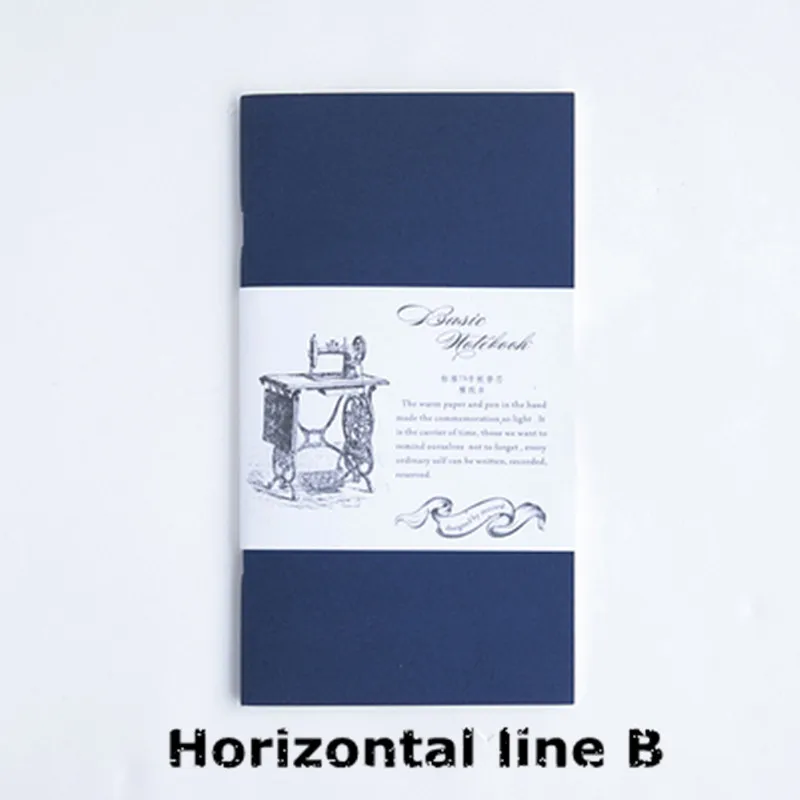 Винтажный блокнот внутренний еженедельник в горошек сетка DIY Bullet Journal портативный ежедневник ретро блокнот - Цвет: Horizontal line B