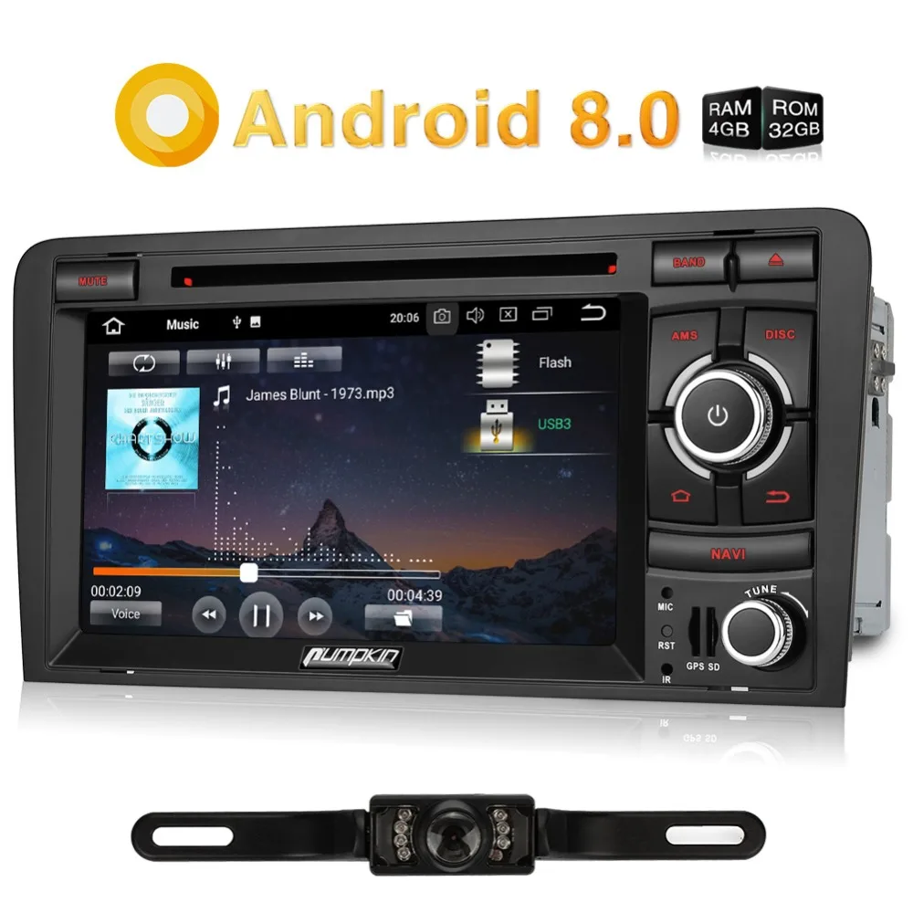 Pumpkin 2 Din 7 ''Android 8 0 Автомобильный мультимедийный DVD плеер GPS навигация Qcta core 4G RAM