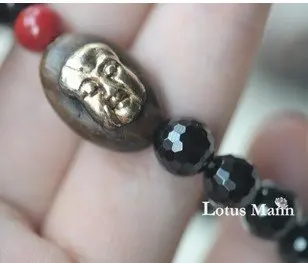 

Lotus mann Spinel Mix Arhat Copper Single Wrap Bracelet for Man
