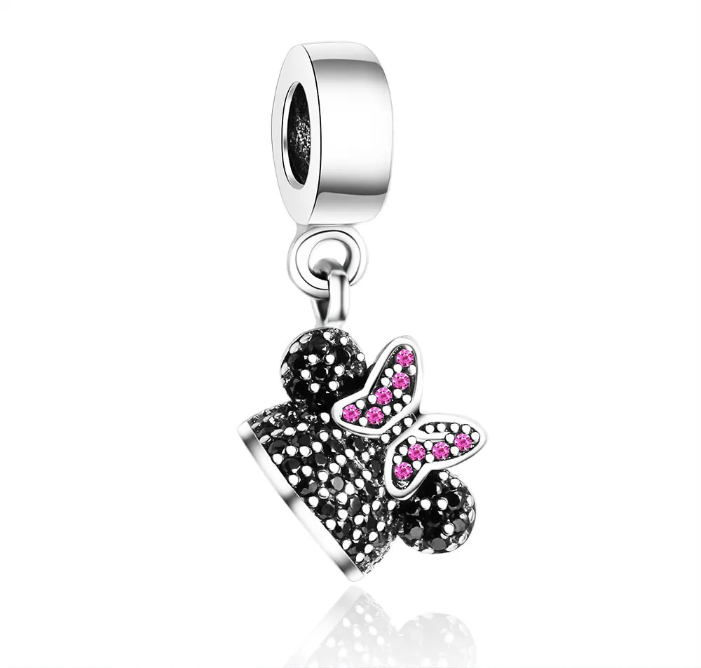Fit Original Pandora Charms Bracelet 925 Silver Minnie Cap Dangle Beads