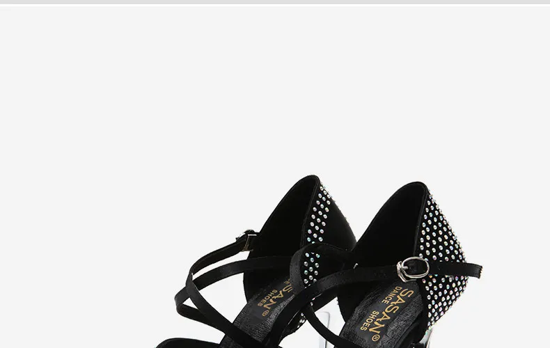 Брендовые бронзовые черные Сатиновые туфли для латинских танцев женские туфли со стразами для танцев Salsa вечерние бальные туфли для танцев