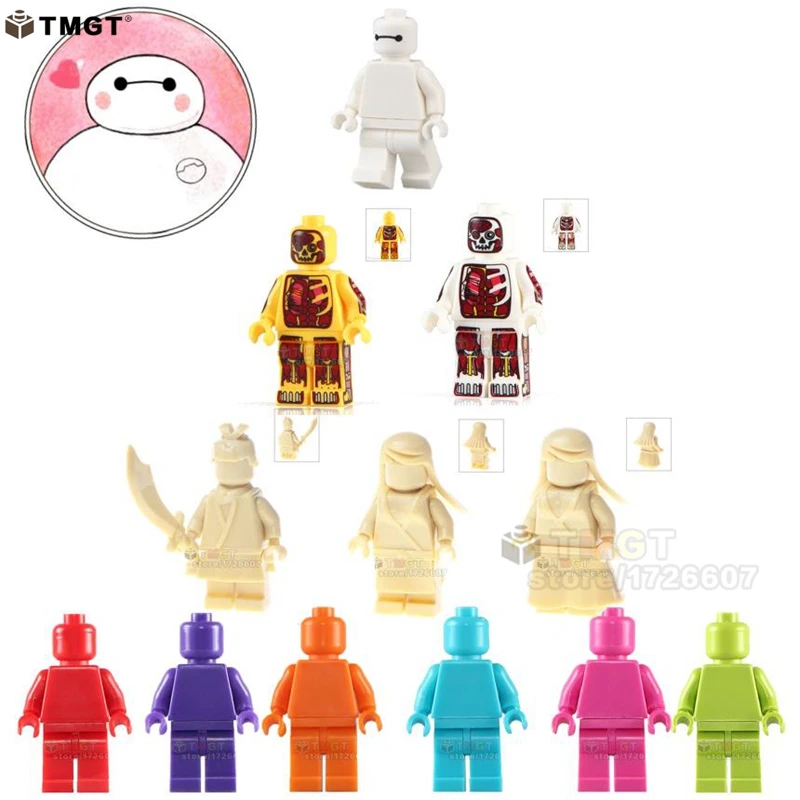 

Limited Supplies Blank Unprinted Pure Color DIY Custom Muscleman Baymax Marshmellow Terracotta Building Blocks Toys for children