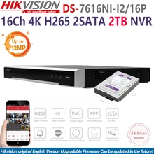 Hikvision DS-7616NI-I2/16 P 16CH 4 К NVR установить 2 ТБ фиолетовый WD Жесткий диск VCA сети видео Регистраторы h265 16POE Порты 12MP Max