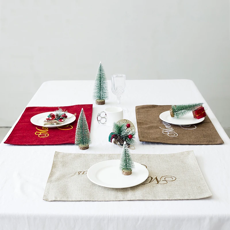 Christmas Tableware Placemats For Home Kitchen Table Xmas Party