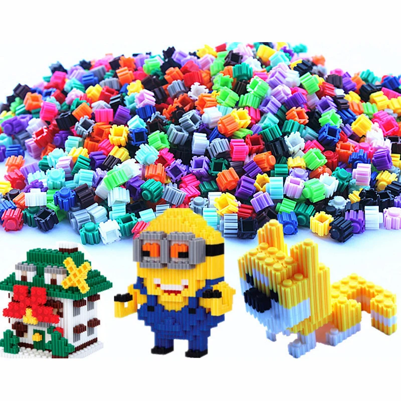 1000pcs/lot about 1cm Diamond Blocks Small Blocks Building Block Bricks Toys 3D Assembly Figures