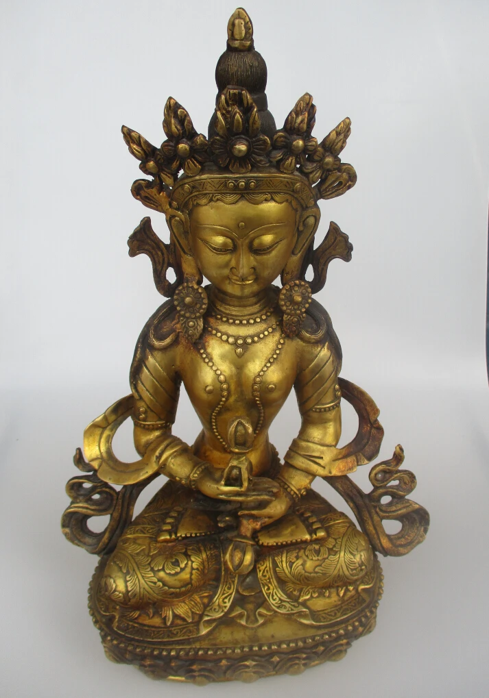 

Very Big Buddha!!! High 19 inch Antique Buddha Sculpture ,Collectible Old Tibetan Brass Buddha Statue A0001