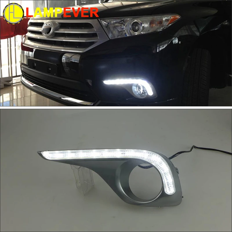 2 pcs For Toyota Highlander 2012 2014 LED DRL Daytime Running Lights