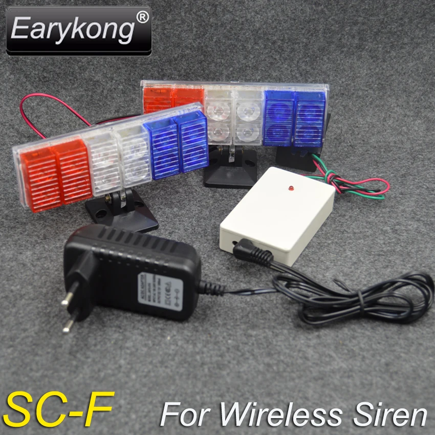 Беспроводная вспышка стробоскоп сирена для GSM сигнализации 433 МГц, также это система точечной сигнализации, может добавить 100 беспроводных детекторов