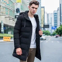 Корейский стиль зимняя длинная мужская куртка свободные новые теплые толстые пальто с капюшоном Мужские Дизайнерские Пальто