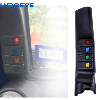

Undoeve A-Pillar Switch Left Hand Pod Panel 4 LED Rocker Switch for Jeep Wrangler JK 11-16 (left-hand-drive model)