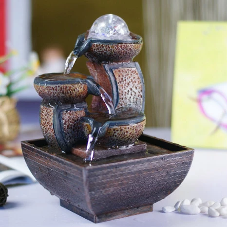 Wealth Bring Water Fountain Fengshui Crafts Home Decoration New Year Wealth Bring Water Fountain Fengshui Crafts Home Decoration New Year Gifts Office Desk Business Tan
