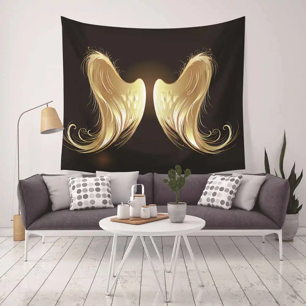 Modern Wing Pattern Wall Tapestry Home Decorative Hippie Macrame Wall Hanging Bohemian Style Beach Towel Boho Mandala Tapestry