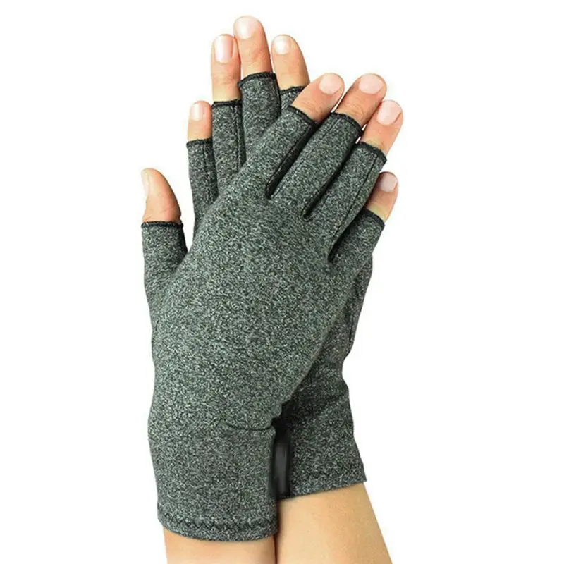 Women Men Hands Arthritis Gloves Fingerless Half Finger Therapeutic