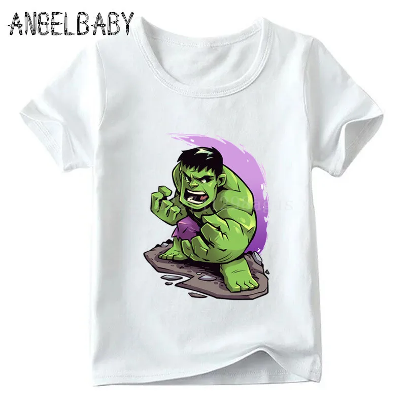 

Boys/Girls Hulk Cartoon Print Funny T-shirt Children Summer Short Sleeve Tops Kids Marvel Avengers Casual Baby T shirt,HKP5278
