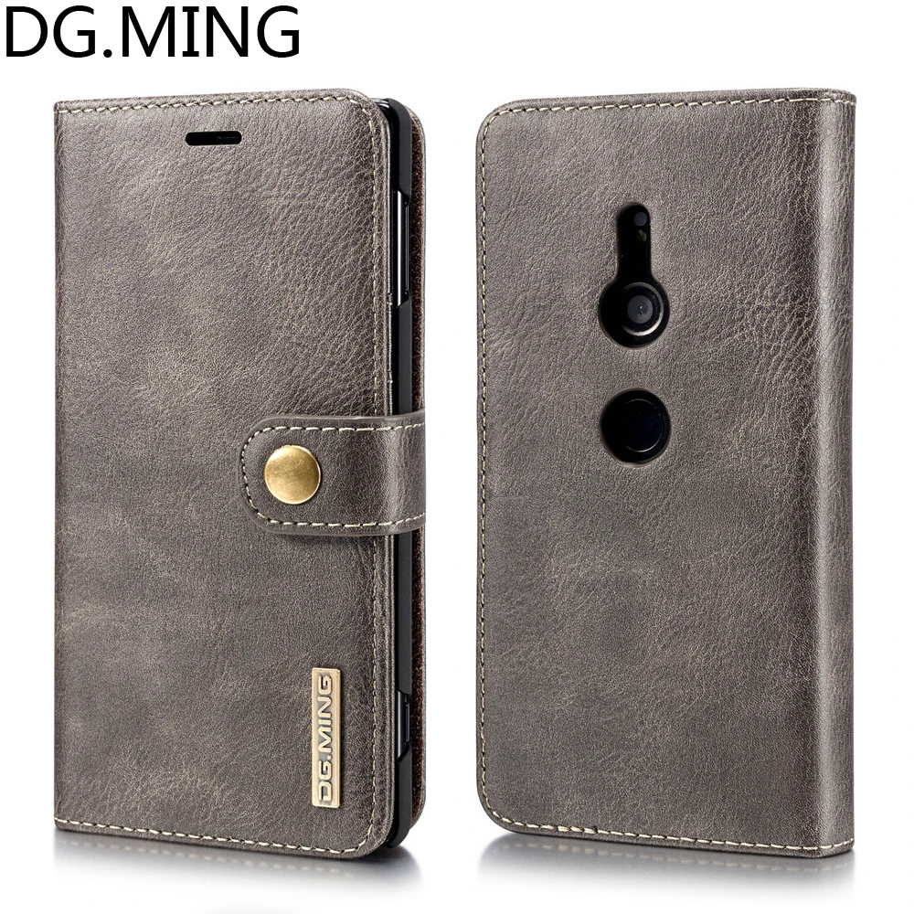 

DG.MING Retro Mobile Phone Bags Case for Sony Xperia XZ2 Cover for SONY XZ2 PU Leather Case With Card Pocket Housing