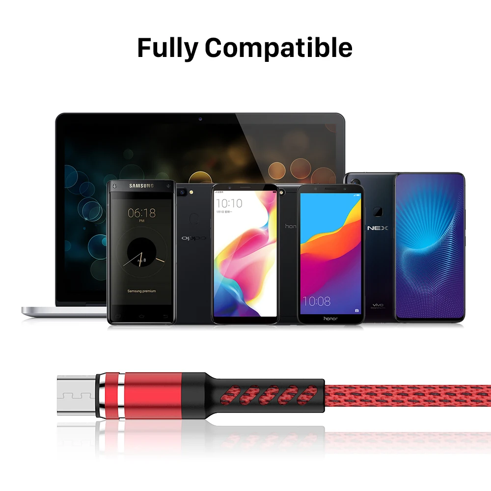 J Jecent Micro USB кабель 2.4A быстрая Синхронизация данных зарядный для samsung huawei Xiaomi LG Andriod