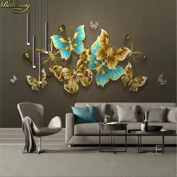 Beibehang заказ росписи обоев ручная роспись свет Роскошные красочные 3D стерео бабочка Ностальгический фон настенная живопись