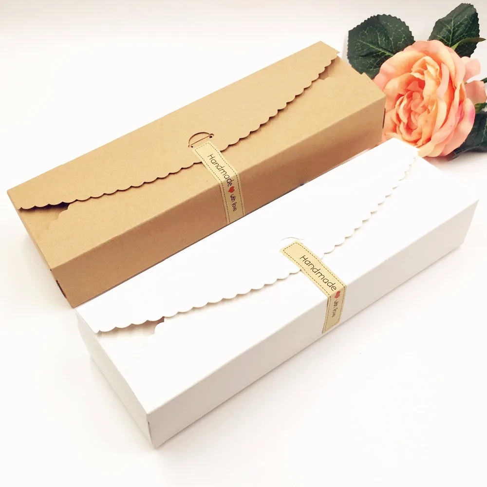 

100pcs/lot Kraft Gift Boxes Paper handmade candy /chocolate packing box blank storage DIY wedding cake boxes 23*7*4cm