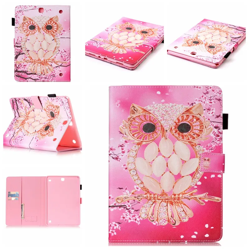 

for Galaxy Tab A 9.7 T550 T555 Bag Pattern Printing Smart Wallet PU Leather Stand Tablet Phone Cases for Samsung Tab A9.7
