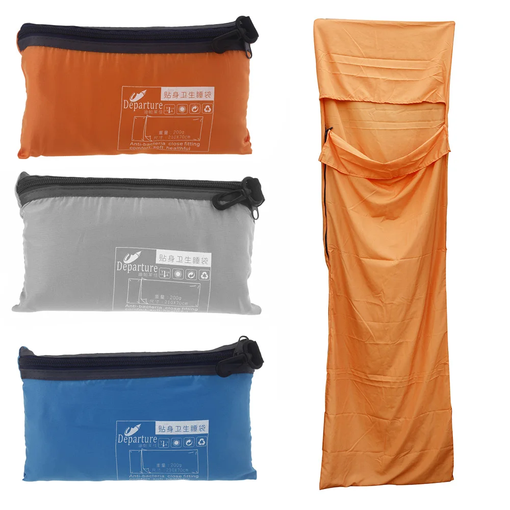 210*70 см ультра-светильник, портативный одноместный спальный мешок, подкладка из полиэстера, эпонж, здоровый Отдых на природе, путешествия, синий/оранжевый/серый