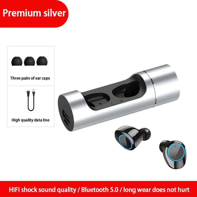 

TWS Bluetooth Wireless Earphone Bluetooth 5.0 Headset 3D HiFi Stereo In Ear Touch Control Headphones Wireless for Phone