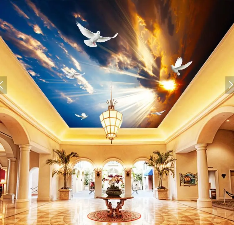 

3d wallpaper ceiling custom 3d wallpaper walls Sky Dove 3d mural wallpaper living room 3d ceiling