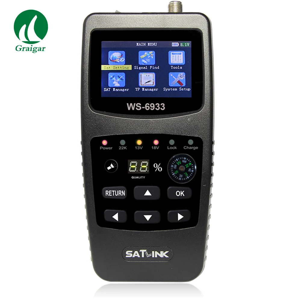 

DVB-S FTA C&KU WS6933 DVB-S/S2 Digital Satellite Finder Meter WS6933 with 2.1 Inch LCD Display DVB-S