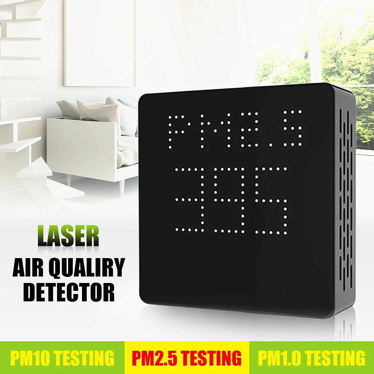 

Portable Laser PM2.5 Air Quality Detector Home Office PM1.0PM10 Digital Air Quality Tester Monitor Household Car Diagnostic Tool