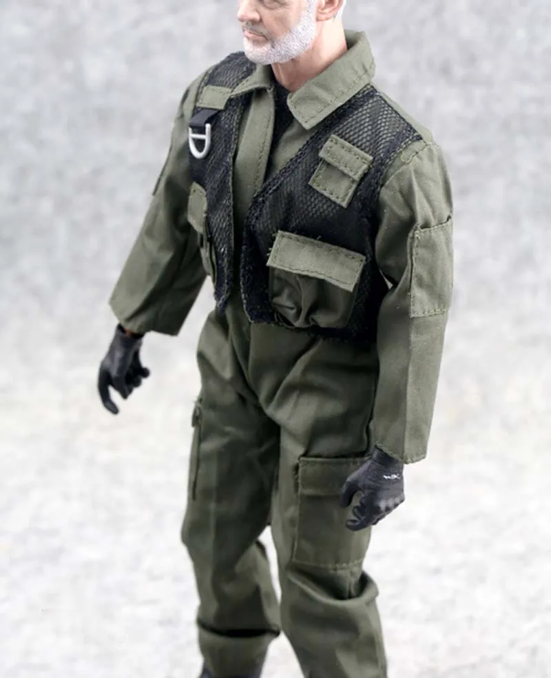 Mnotht 1/6 масштаб мужской солдат черновато-зеленый пилот Униформа соединенная одежда для 12 дюймов мужской Солдат модель игрушки Фигурки