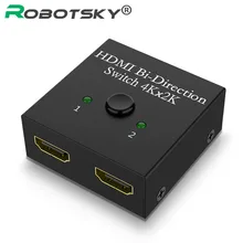 HDMI сплиттер 2x1 1x2 UHD 4K двухнаправленный HDMI 2,0 переключатель сплиттер концентратор HDCP 3D HD ТВ конвертер адаптер для PS4/3 ТВ коробка